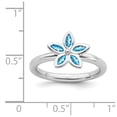 thumbnail image 2 of Sterling Silver Stackable Blue Topaz Flower Ring - .44 cwt - Size 10, 2 of 2