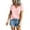 Pink, variant on LADIGASU Women's V-neck Raglan Shoulder Split Short-Sleeved Solid Color Top Casual T-shirts Fashion Blouses