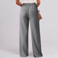 thumbnail image 5 of Bzhegqhd Women's Fashion Solid Color office Casual Button Zipper Elastic Waist Pocket Straight Pants, 5 of 8