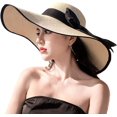 thumbnail image 1 of Women's Folable Floppy Hat,Wide Brim Sun Protection Straw Hat, Summer UV Protection Beach Cap, 1 of 5