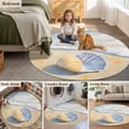 thumbnail image 6 of Ocean Shell Round Living Room Rugs 3.3 ft, Summer Beach Wave Washable Area Rug with Non-Slip Sturdy Edge Binding Round Front Door Mat Floor Carpet for Entryway, 6 of 9