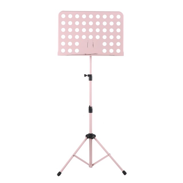 Support Portable en Métal pour Instruments de Musique Détachable pour Piano Violon Guitare Partitions Rose