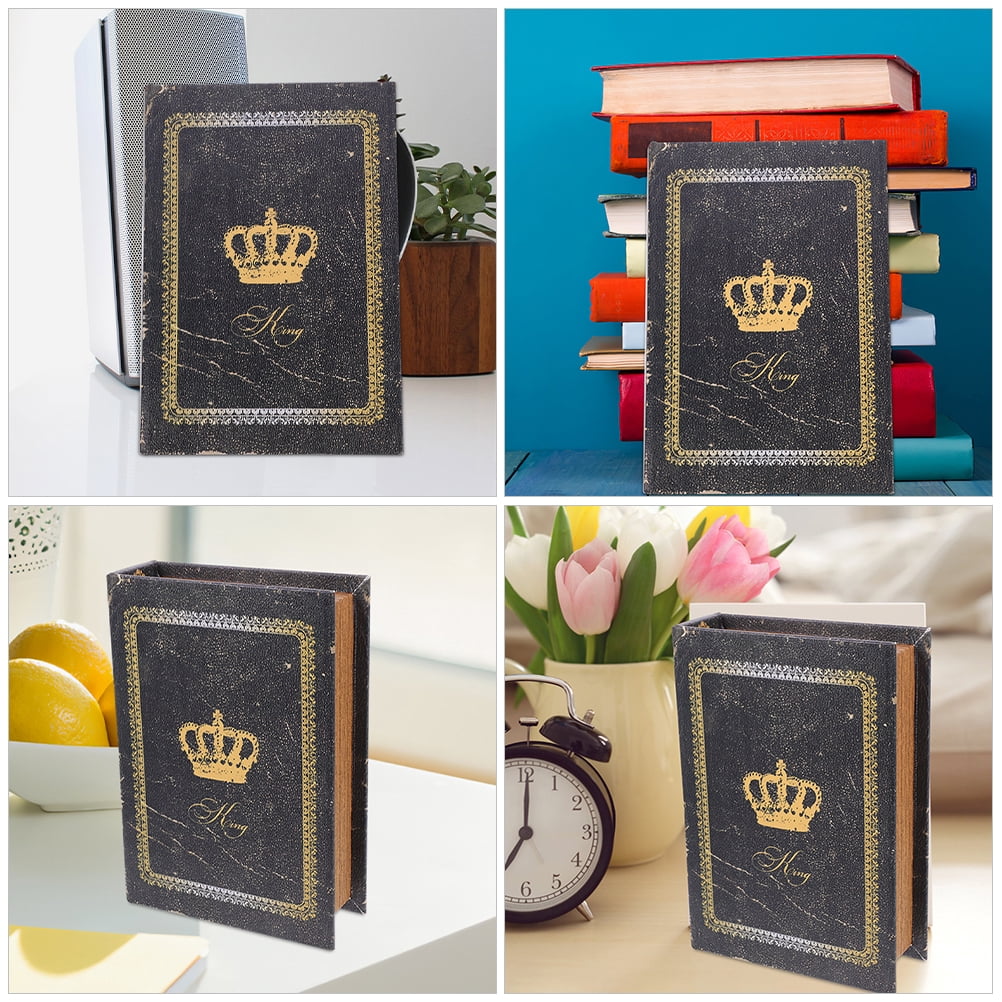 5 PCS Fake Book Decor Shaped Storage Organizer Stacks Pretty Boxes with Lid Vintage