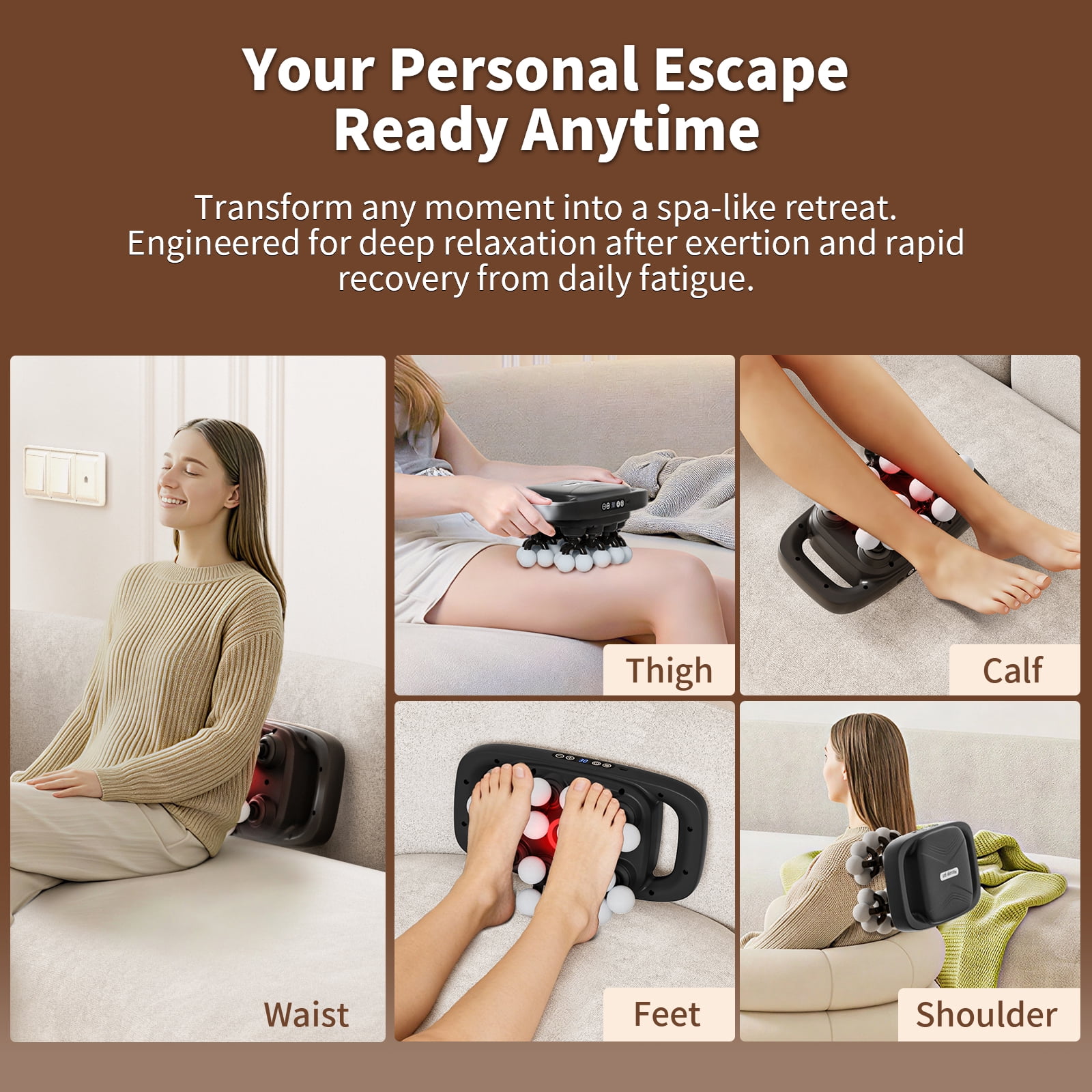 20-Head Massage Gun Set with 30 Levels & 3 Modes - Deep Tissue Percussion Muscle Massager for Effective Pain Relief in Back, Shoulders, Legs & Waist(Gray, 20-Head)