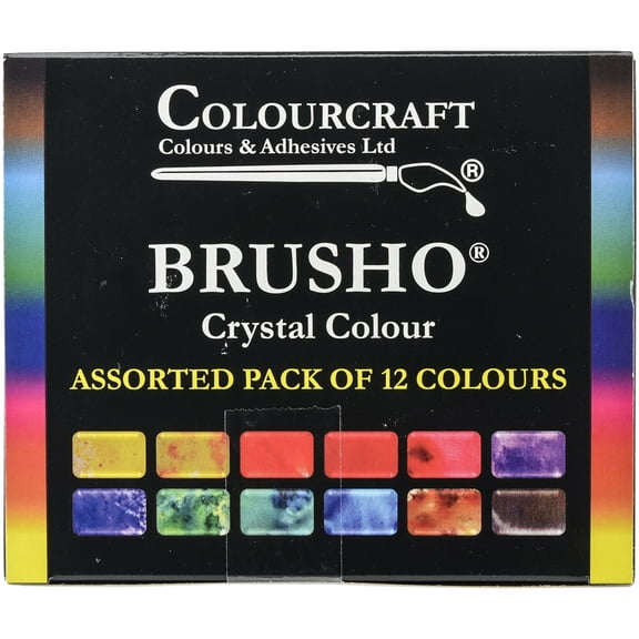Brusho Crystal Colours Set 12/Pkg-Assorted Colors