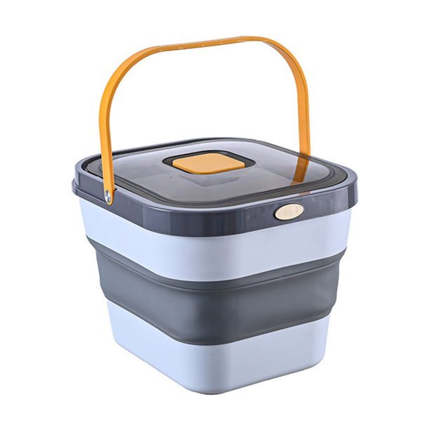 Cubo de arroz plegable, tanque de almacenamiento de comida para perros, caja de almacenamiento de arroz, cubo de almacenamiento de arroz sellado a prueba de humedad, caja de arroz plegable, 10 l