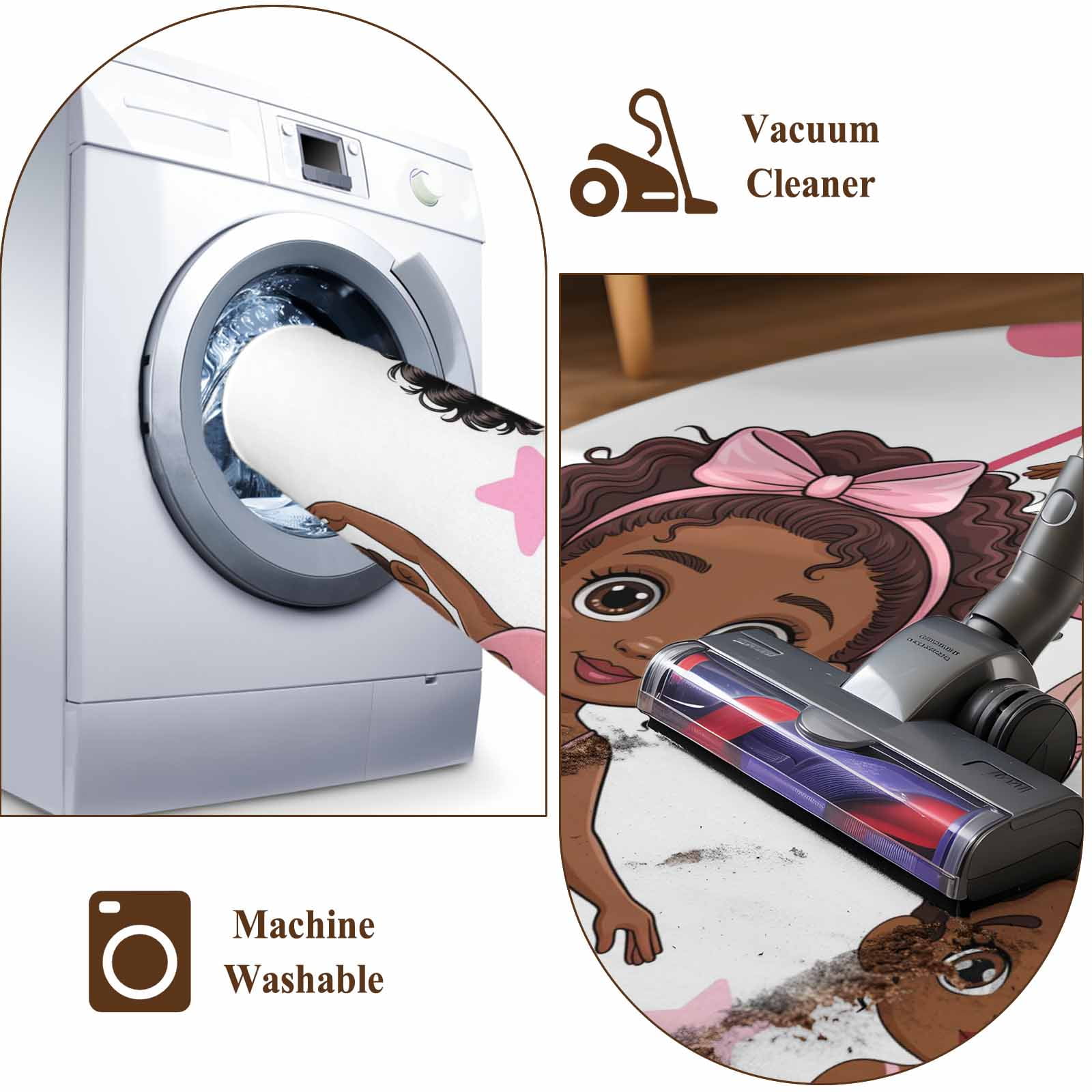 Area Rugs for Living Room 4x6 Ft, Pink Ballet Dancer Non Slip Area Rugs for Kitchen Bedroom Entryway, Cute Cartoon Girls Bow-knot Love Star Washable Carpet Runner Rug Floor Mats for Bedroom