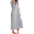 thumbnail image 3 of HLSOHJP Women's Long Robe Zip Up Hoodie House Coat Pocket Long Sleeve Full Length Housecoat, 3 of 6