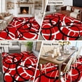 thumbnail image 5 of Non-Slip Rug Pad Rugs Abstract Stripe Black White on Red Rectangle Area Rugs 5x7Ft Soft Carpet Pads for Living Room Kids Room, Minimalist Geometric Curve Line, 5 of 9