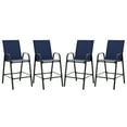 thumbnail image 1 of Gymax 4PCS Outdoor Bar Stools 29'' Fabric Bar Height Stools w/ Armrests & Footrest Navy, 1 of 10