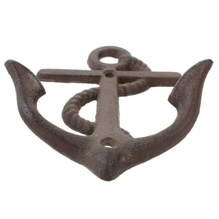 Set of 4 Cast Iron Ship Anchor Coat Hooks Decorative Hanger Coastal Wall  Decor