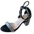 thumbnail image 2 of CEHVOM 2021 Drdrill Rough Heel High Heel Buckle With Exposed Toe Female Sandals, 2 of 3