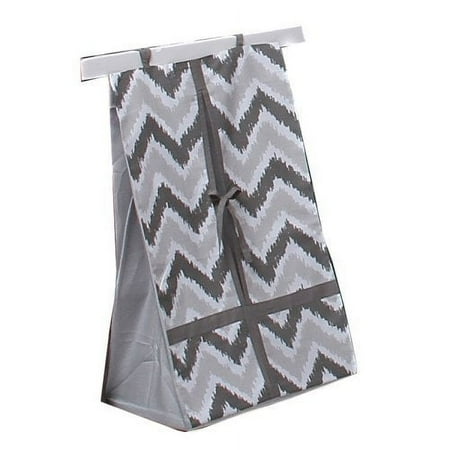 Bacati Ikat Diaper Stacker, Zigzag Grey