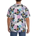 thumbnail image 3 of Gukieu Bright Butterflies1 Print Men's Short-sleeved Shirts, Button-down Pocket Shirts, T-shirts, Beach Vacation Travel Summer Clothing-Small, 3 of 5