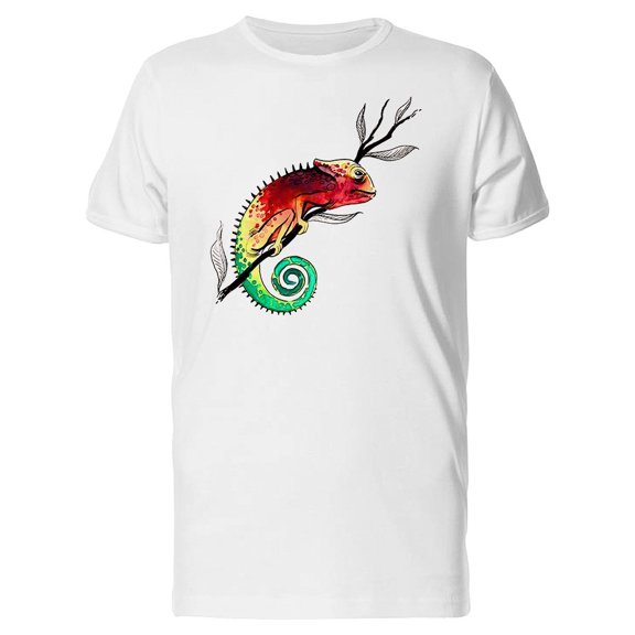 Watercolor Chameleon B&W Tee Men's -Image by Shutterstock