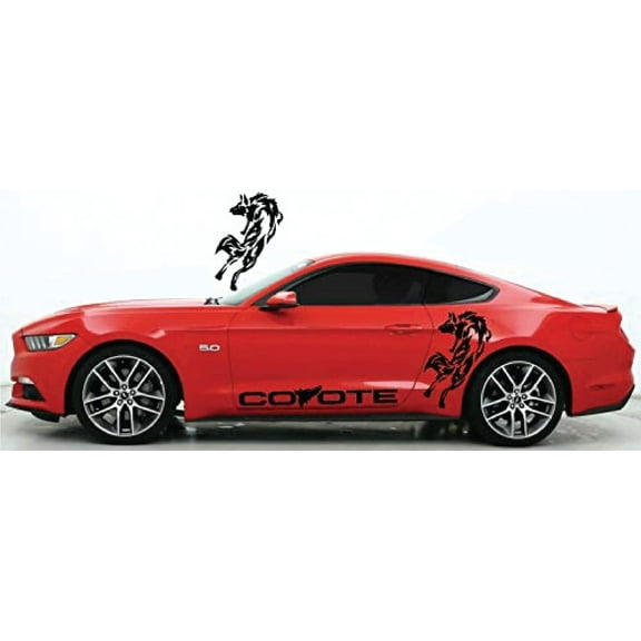 AnyStickerYouWant - Coyote Double Sided Graphic Vinyl Decal Sticker Fits on and Compatible/Replacement with Ford Mustang