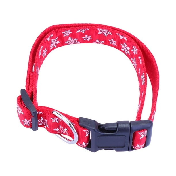 Christmas Impreso PET COLLAR NYLON PET COLOR ANILLO PRÁCTICA Suministros para mascotas para perros Perrito (nieve, rojo, tamaño XL)