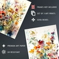 thumbnail image 4 of Set of 3 Wildflowers Colourful Watercolour Floral Artworks Spring Flower Field Unframed Wall Art Living Room Poster Prints Pack, 4 of 5
