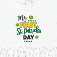 thumbnail image 4 of Inktastic My First St Patrick's Day with Shamrocks Girls Baby Dress, 4 of 5