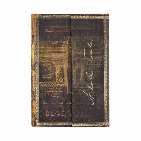 Paperblanks | Tesla Sketch of a Turbine | Embellished Manuscripts Collection | Hardcover | Mini | Unlined | Wrap Closure | 176 Pg | 85 GSM (Diary)