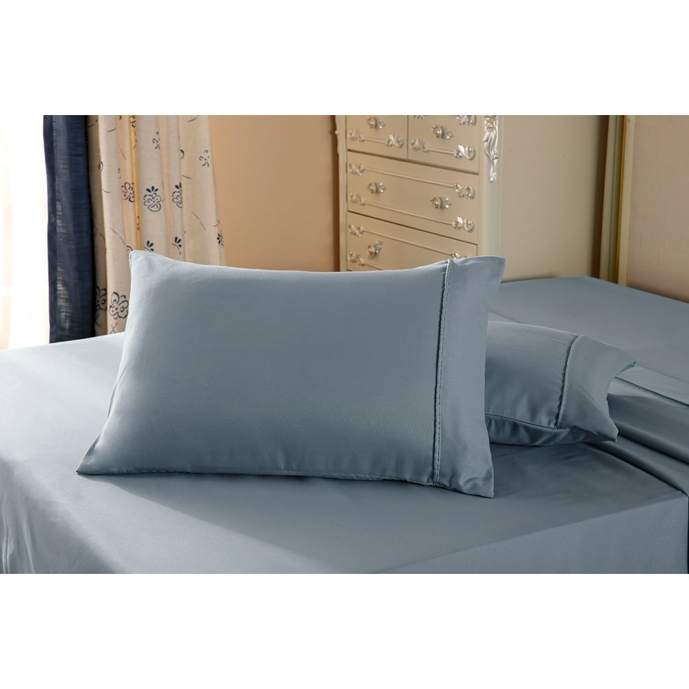 1800 Series Double Brushed Microfiber Collection 2PC King Grey Pillow