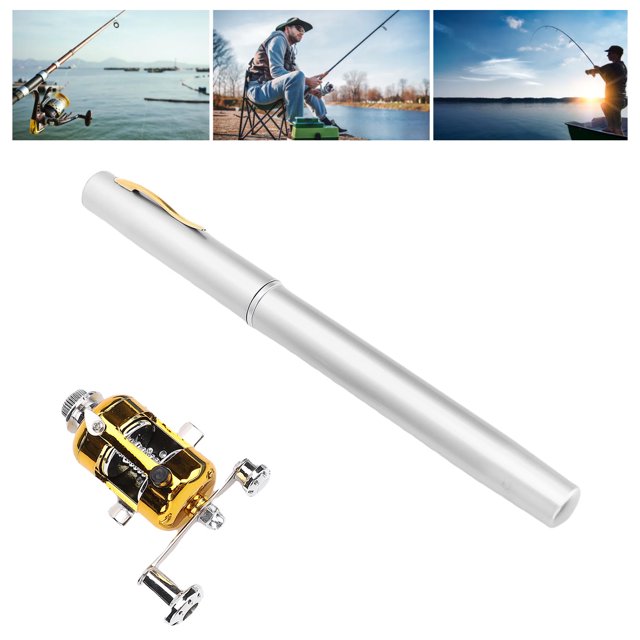 Canne à Pêche Portable, Canne à Pêche de Poche Légère avec Moulinet, Haute Résistance, Déclaration de Mode pour la Pêche