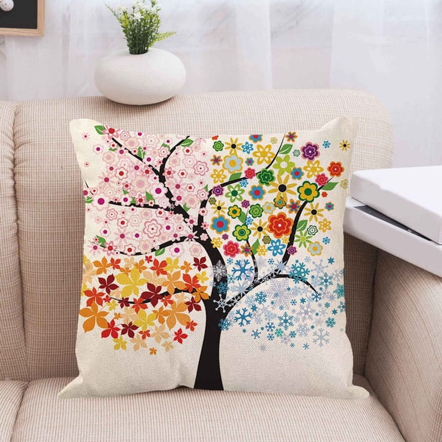 asddcavvf Pillow Pillow Home Decoration Products Tree Flower Pillow Design Sofa Cushion Cushion Cover 45x45cm Tan Couch Pillows