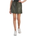 thumbnail image 1 of Tinseltown Womens Faux-Leather A-line Skirt, green, S, 1 of 1