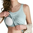 thumbnail image 3 of Ribbed Cotton Tank Top with Built in Bra for Women Shelf Bra Camisole Tops Workout Tops Cami Bra Padded Tank Top Sports Bras Mint Green L, 3 of 7