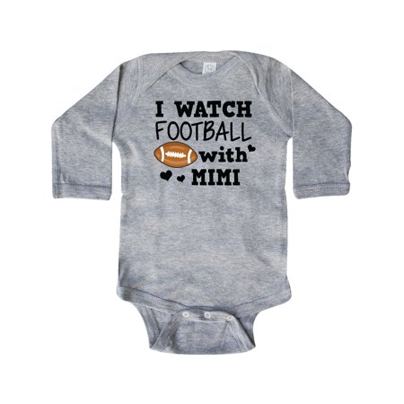 

Inktastic I Watch Football with My Mimi Gift Baby Boy Long Sleeve Bodysuit