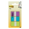 Post It Post-It Flags, Purple, Blue, Green, .94 In. Wide, 60/On-The-Go Dispenser, 1 Dispenser/Pack