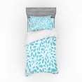 thumbnail image 2 of Leaves Duvet Cover Set, Monochromatic Lush Foliage Feminine Nature Pattern Spring Season Illustration, Bedding Set with Shams and Fitted Sheet, 3 Sizes, by Ambesonne, 2 of 3