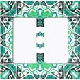 thumbnail image 6 of Metal Light Switch Plate Cover Mandala Green White Flower Tile Pattern MDL055, 6 of 13