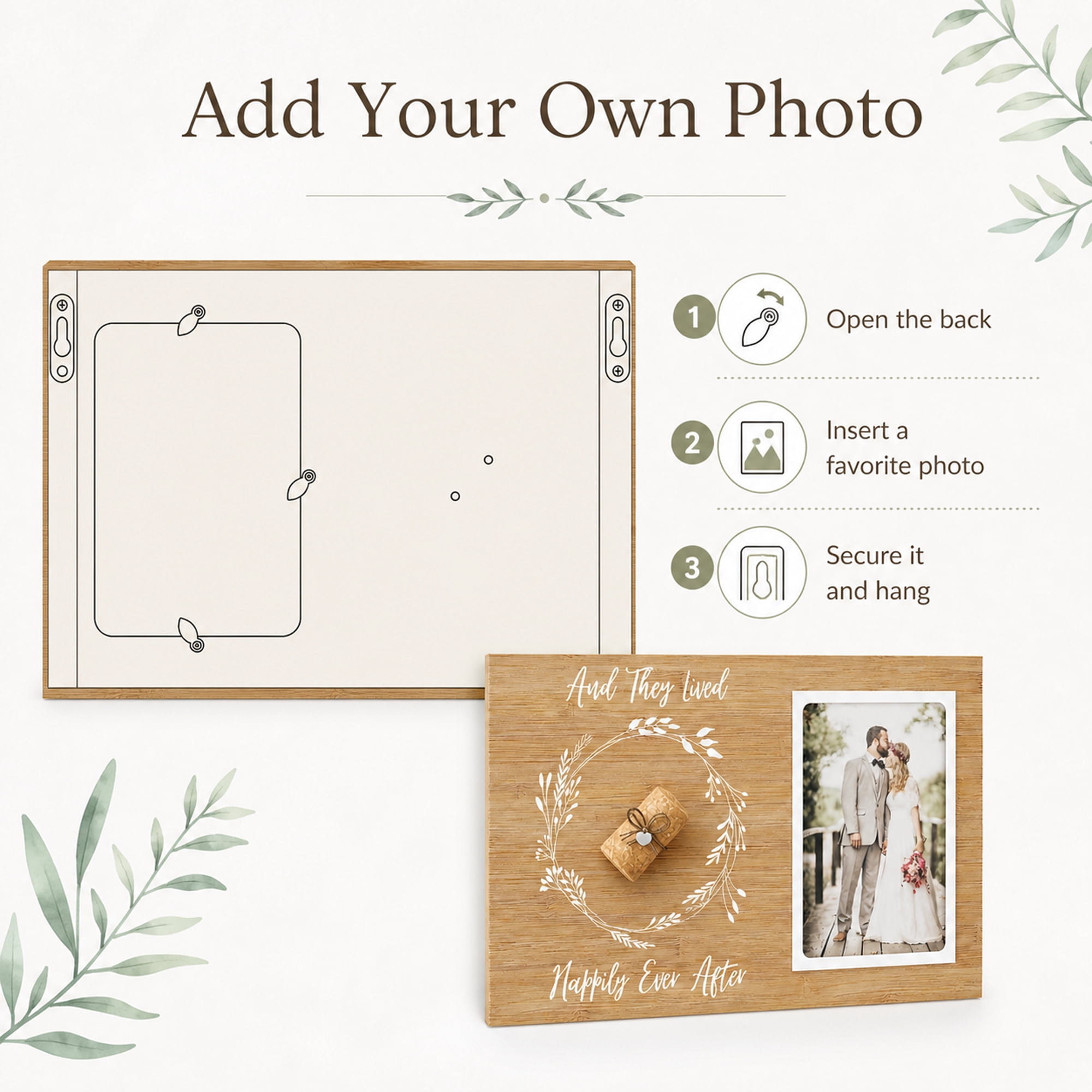 Wedding Cork Keepsake Frame, Bridal Shower Gift for Couple, Unique Newlywed Memory Frame with Gift Box, 7.5 x 12 in