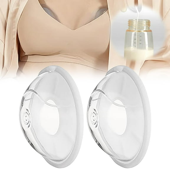 HE. Silicone Manual Breast Pump - Hands Free Breast Pump - Passive Breast Milk Collector Shell for Newborns - Breastfeeding Essentials - Set of Two Silicone Cups