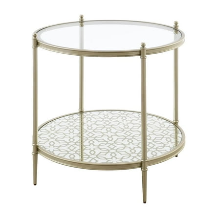 Acme Furniture Zaba End Table, Glass Top & Champagne Finish