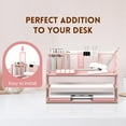 thumbnail image 3 of INTIGE 3 Tier Metal Mesh Desk Organizer with 3 Pen Holders and Handle, Paper Organizer, Pink, 1 Pcs, 3 of 6