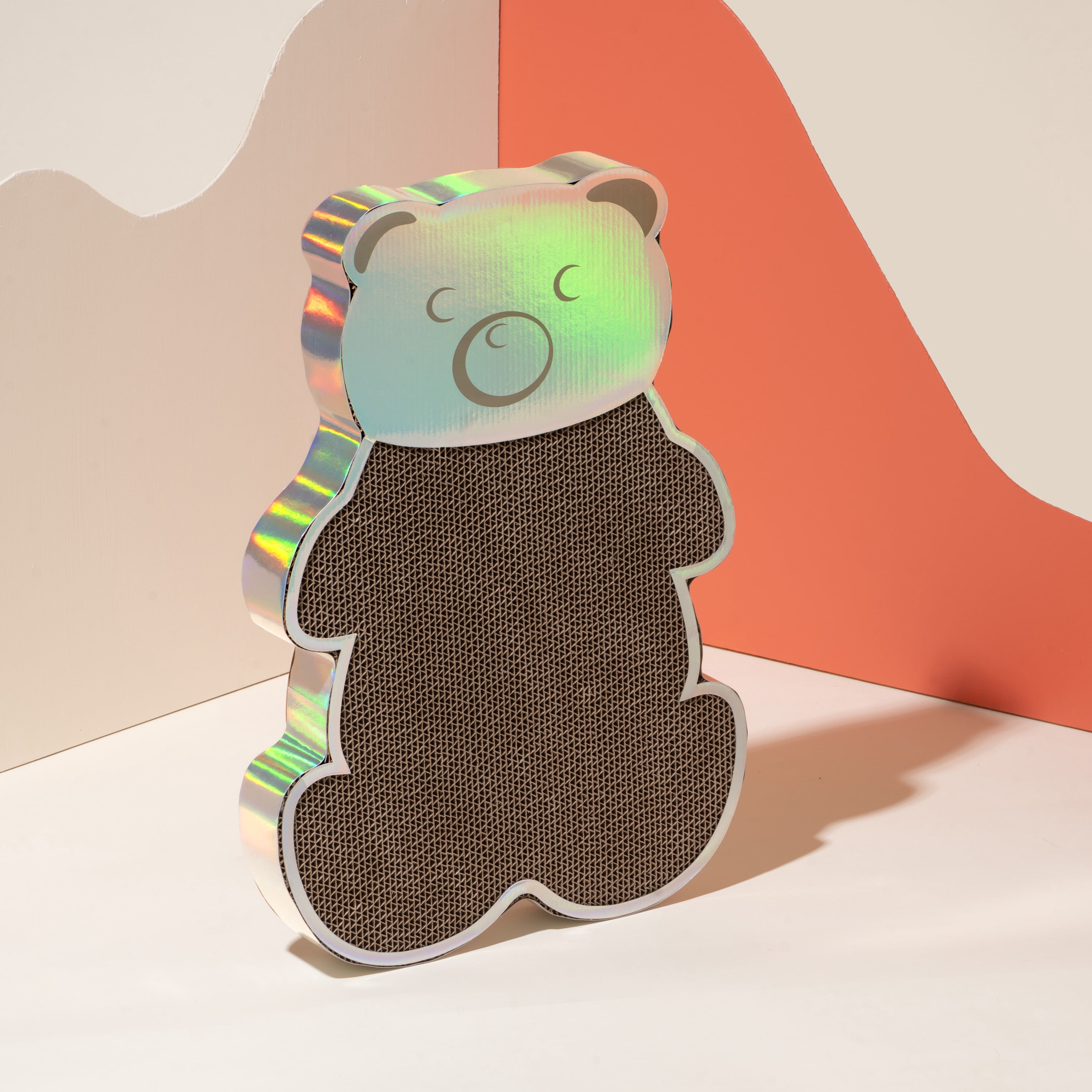 Oodles Gummy Bear Ombre Corrugated Cardboard Cat Scratching Pad, Multicolor, One Size