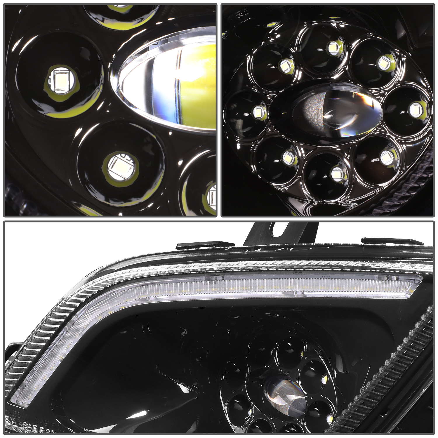 DNA Motoring For 18-24 Freightliner Cascadia Full LED DRL Projector Fog Light Lamps Pair Black