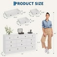 thumbnail image 3 of Farmhouse 12 Drawer Dresser for Bedroom,61” Wood Chest of Drawers with Rustic Handles,Wide Closet Dressers Organizer/TV Stand for Living Room,Hallway,Bedroom Furniture, 3 of 8