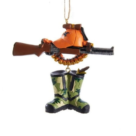 Kurt Adler 3.75-Inch Brown and Green Hunting Tool Christmas Ornament