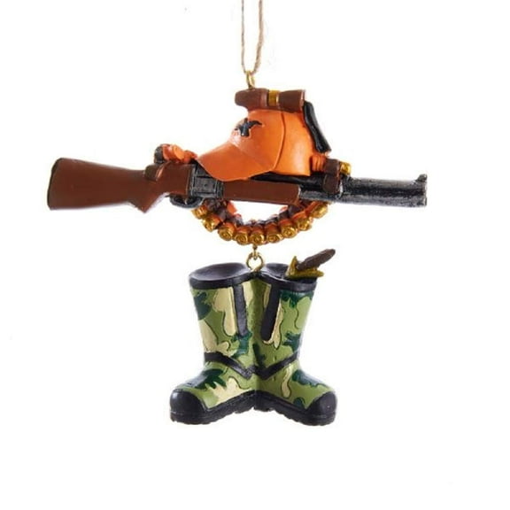 Kurt Adler 3.75-Inch Brown and Green Hunting Tool Christmas Ornament