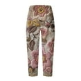 thumbnail image 4 of QATAINLAV Womens Linen Capri Pants Casual Elastic High Waisted Petal Hem Cropped Pant Trendy Floral Printed Capris Plus Size Summer Beach Vacation Clothes Multicolor L Birthday Gifts, 4 of 6