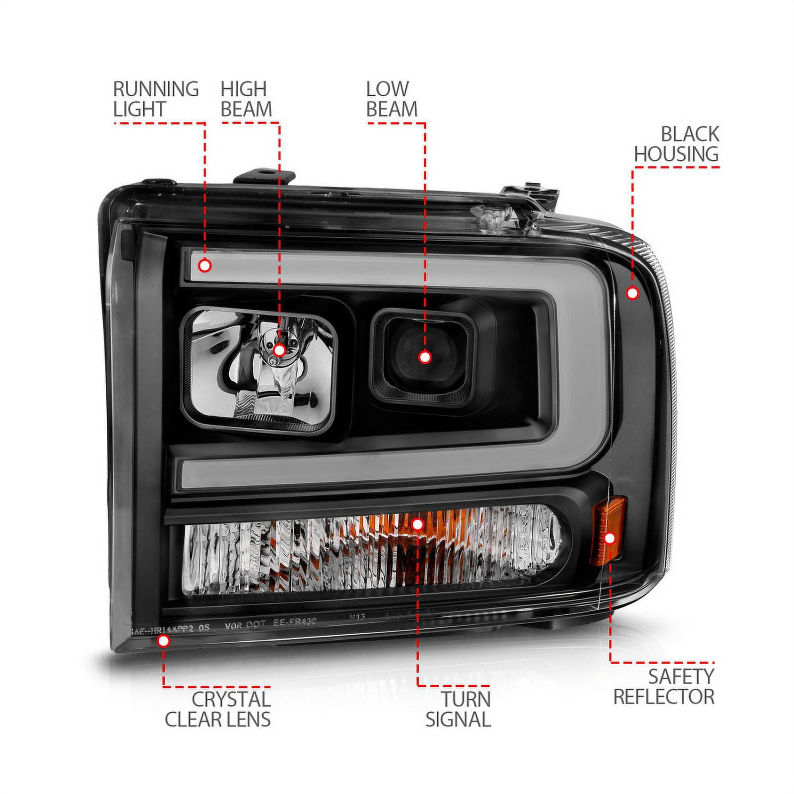 ANZO USA 111551 Projector Headlight Fits select: 2005-2007 FORD F250, 2005-2007 FORD F350
