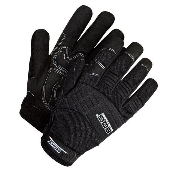 Bob Dale 20-1-10605B-L Mechanics Glove Synthetic Leather Anti-Vib Gel Palm Black, Size L (Pack of 60)