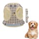thumbnail image 1 of Chaleco con arnés de malla suave y transpirable para mascotas, chaleco acolchado a cuadros reflectante, conjunto de arnés y correa para perros de entrenamiento (caqui), 1 of 5