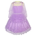 thumbnail image 4 of Robe Fille Cape Violette Ceinture de Perles Mariage Fête 3 Ans, 4 of 9
