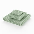 thumbnail image 3 of Beautiful by Drew Barrymore 6-Piece Dot Bath Towel Set, Soft 100% Cotton, Sage Green, 3 of 5