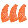 thumbnail image 1 of 3pcs Simulated Salmon Artificial Salmon Slices Fake Lifelike Fish Meat Food Model Display Photo Props, 1 of 3