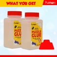 Playkidz Clear Puzzle Glue NonToxic Puzzles Saver with EasyOn Applicator, 2 Pack, 4.2 oz per